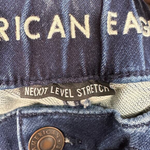 American Eagle Jogger Pants SZ 0 Short Blue Soft Stretch Denim High-Rise Jeans - Picture 3 of 11